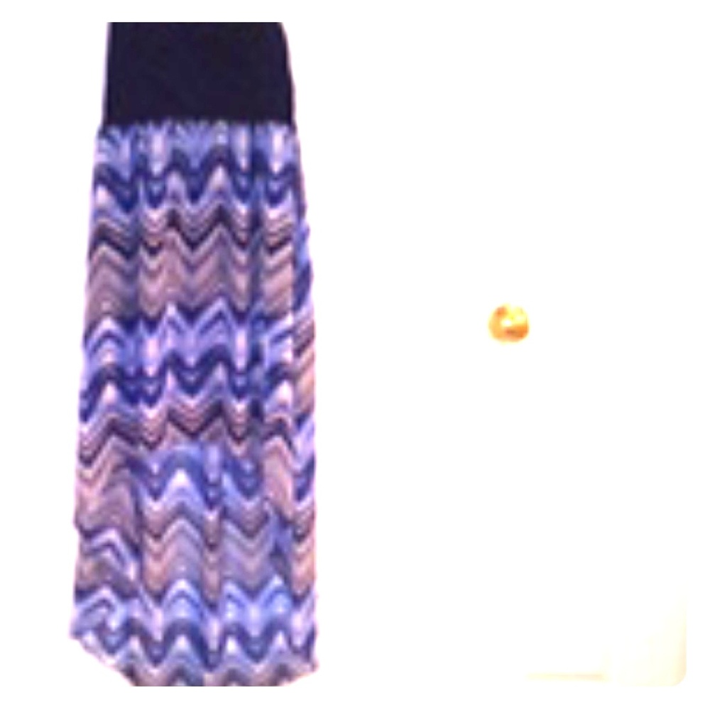 Blue and striped sleeveless halter dress